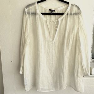 EILEEN FISHER Sheer Linen Blouse size XL